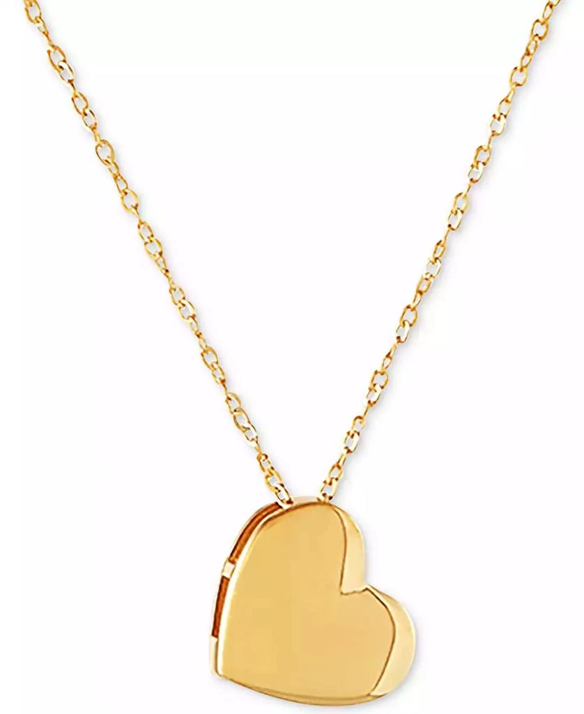 Macy
s Polished Heart 17" Pendant Necklace in 10k Gold