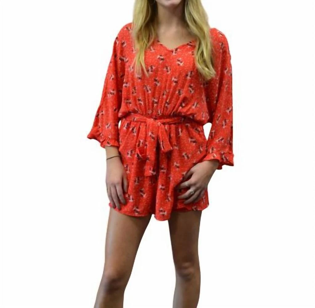 BB Dakota Bb Dakota - Floral Dot Dolman V-Neck Romper 1