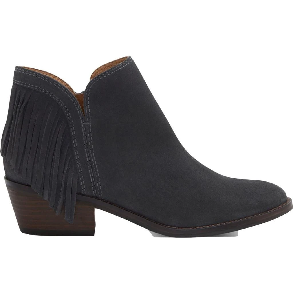 Lucky Brand Freedah Womens Suede Fringe Ankle Boots 3