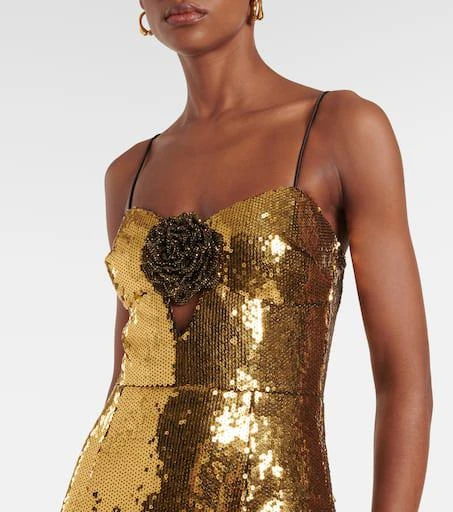 REBECCA VALLANCE Gloria sequined floral-appliqué gown 4