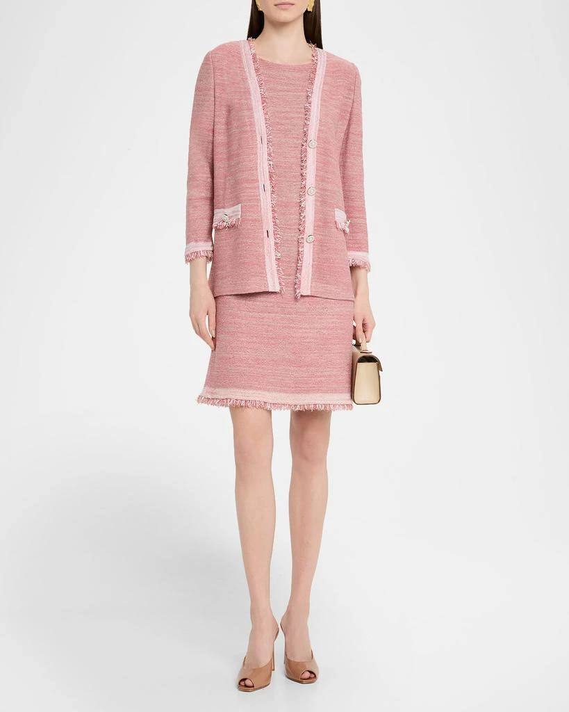 Misook Heritage Fringe-Trim Melange Knit Jacket 2