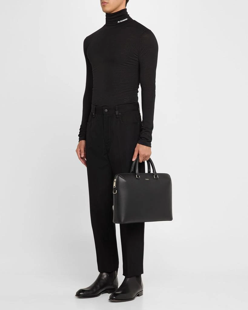 Zegna Men
s Leather Business Briefcase 6