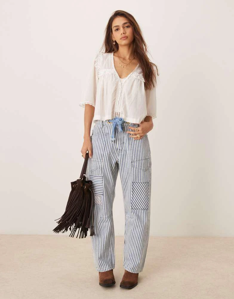 Free People Free People luna cropped boho blouse in white 2