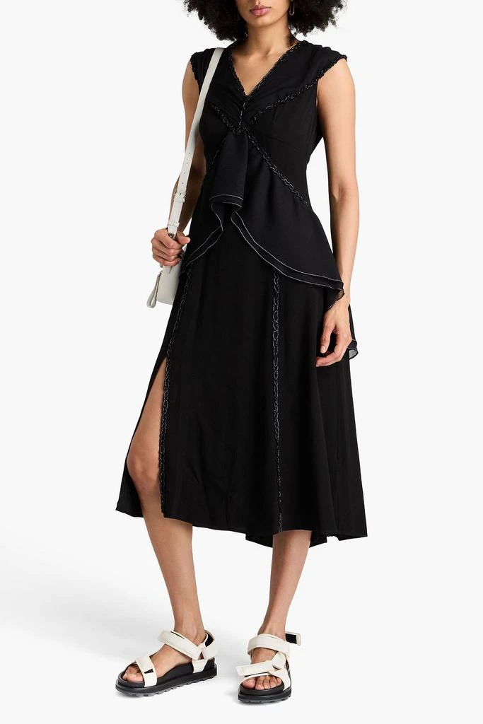 3.1 Phillip Lim Ruffled topstitched crepon midi dress 2