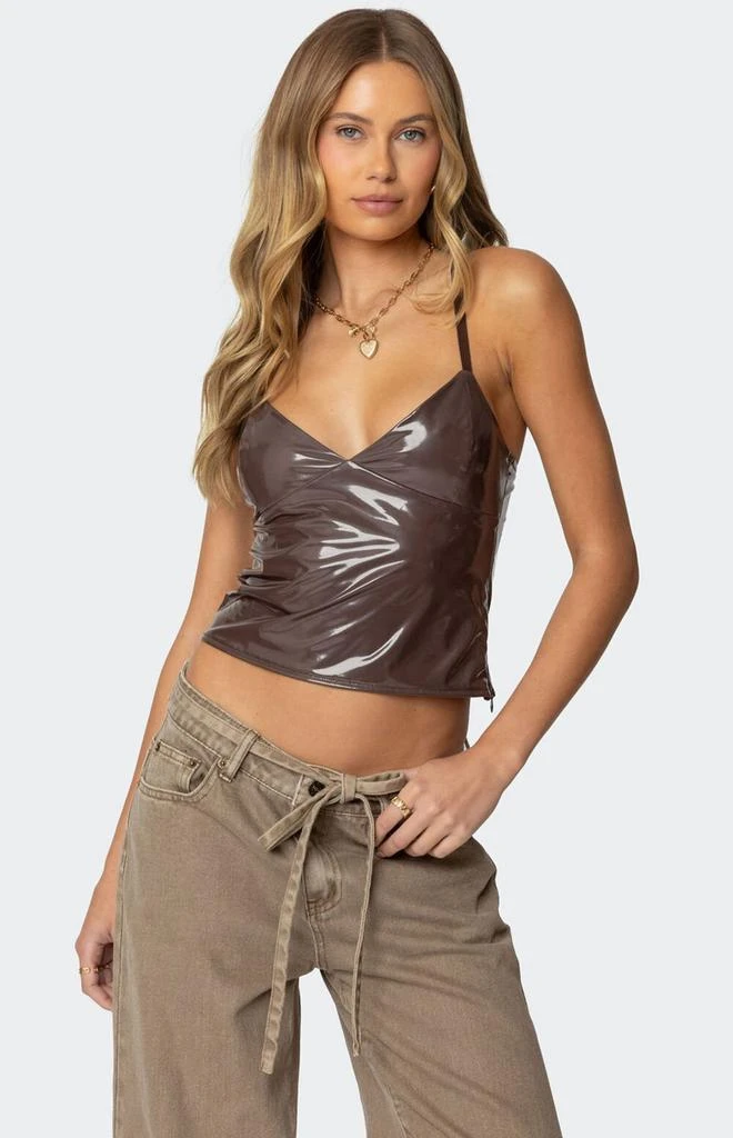 Edikted Carmie Vinyl Tank Top 1