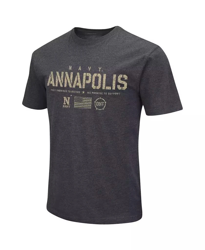 Colosseum Men's Heather Black Navy Midshipmen Big and Tall OHT Military-Inspired Appreciation Playbook T-shirt 3