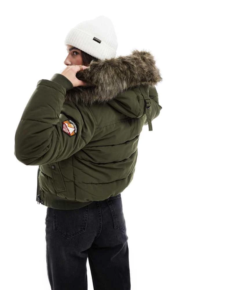 Superdry Superdry Everest hooded bomber jacket in army khaki 4