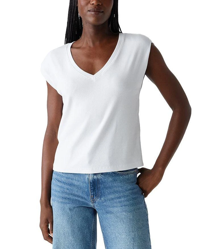 Michael Stars Tati V Neck Power Shoulder Top 4
