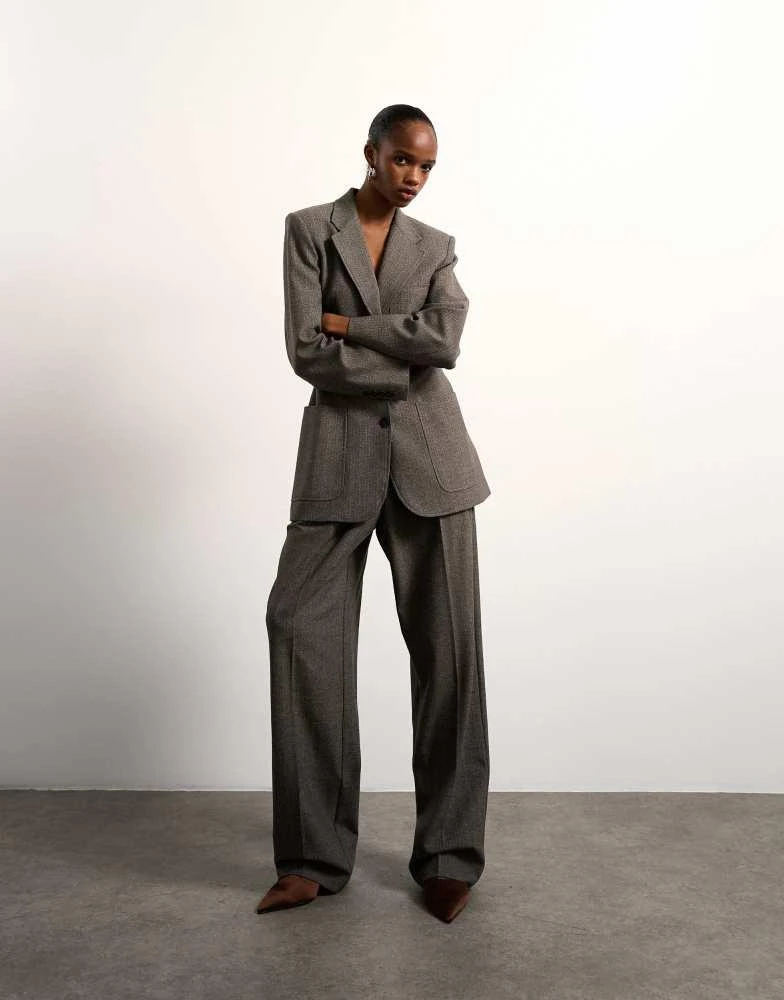 Topshop Tolu Coker x Topshop tailored trouser in taupe 2