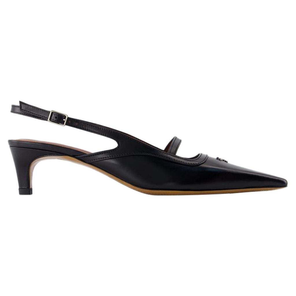 Maison Kitsune Pointy Sling Back - Maison Kitsune - Leather - Black