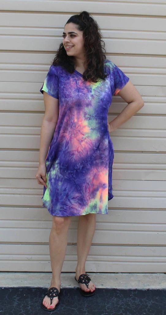 purple tie dye t shirt dress Plus Tie Multi Tie Dye T Shirt Dress Shop Cancun Tie Dye Dress In Multi On