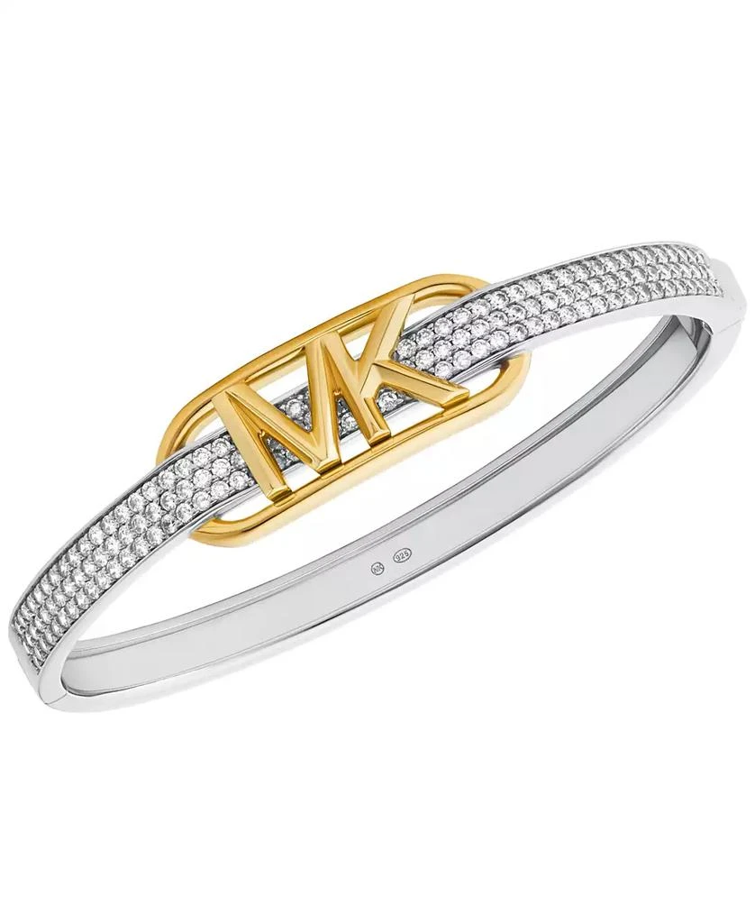 Michael Kors Two-Tone Sterling Silver Pave Empire Link Bangle 1