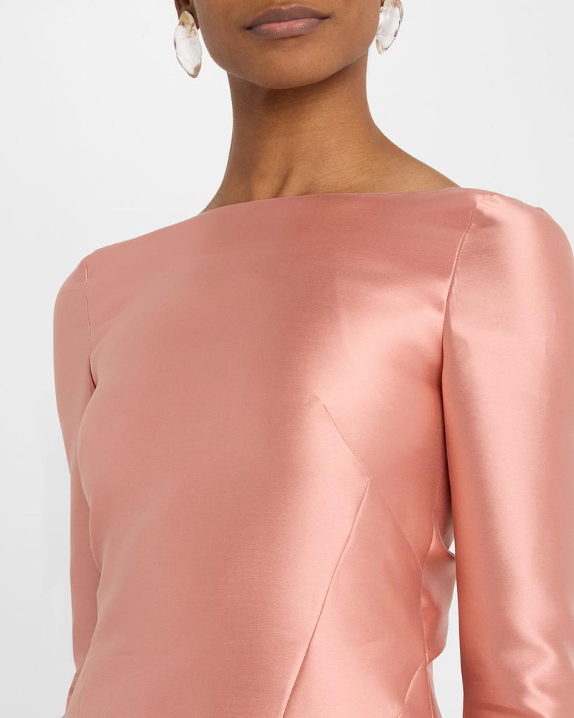ワンピース A FERRETTI Mikado longuette dress Beige J04081625 Dress longuette in mikado Cocktail | Alberta Ferretti
