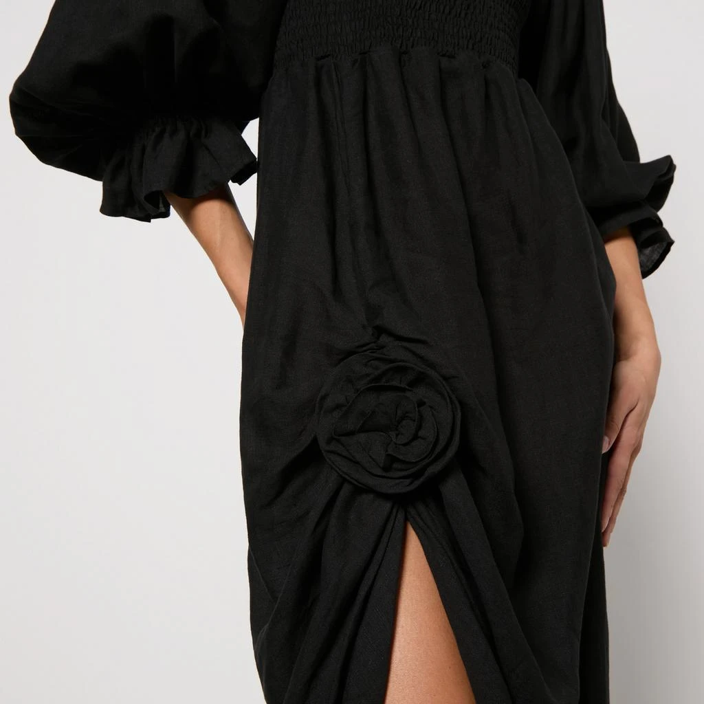Sleeper Atlanta Rosette Linen Dress 3