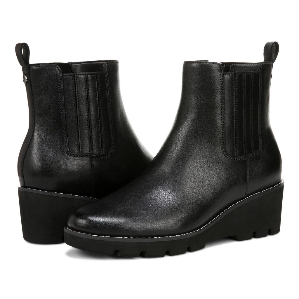 VIONIC Aria J0734L1001 Boots Women 7.5 Black Leather Wedge Ankle Booties ZPO3008 1