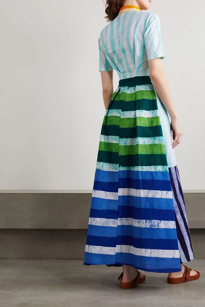 STUDIO 189 Patchwork striped cotton-voile maxi shirt dress 3