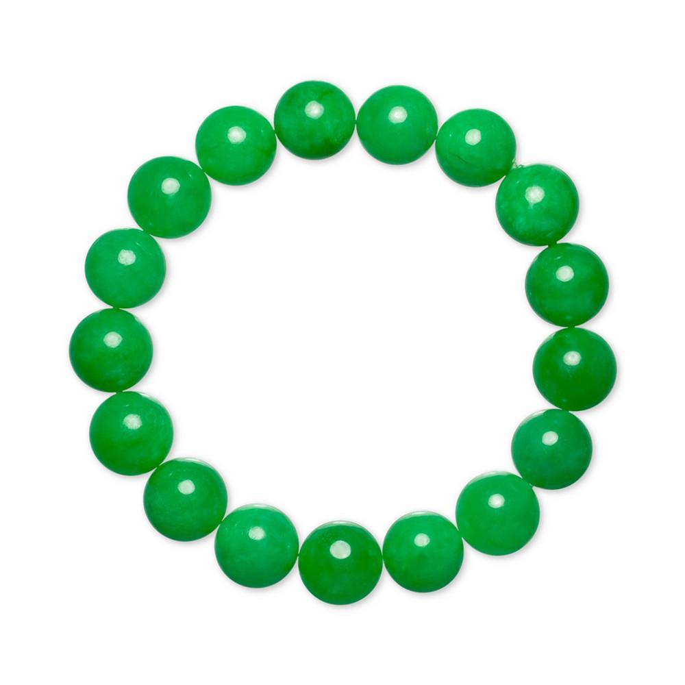 Macy's Dyed Green Jade (12mm) Beaded Stretch Bracelet