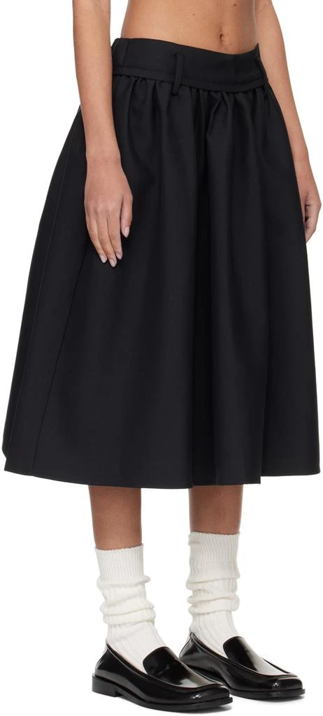Fax Copy Express Black Belt Loop Midi Skirt 2