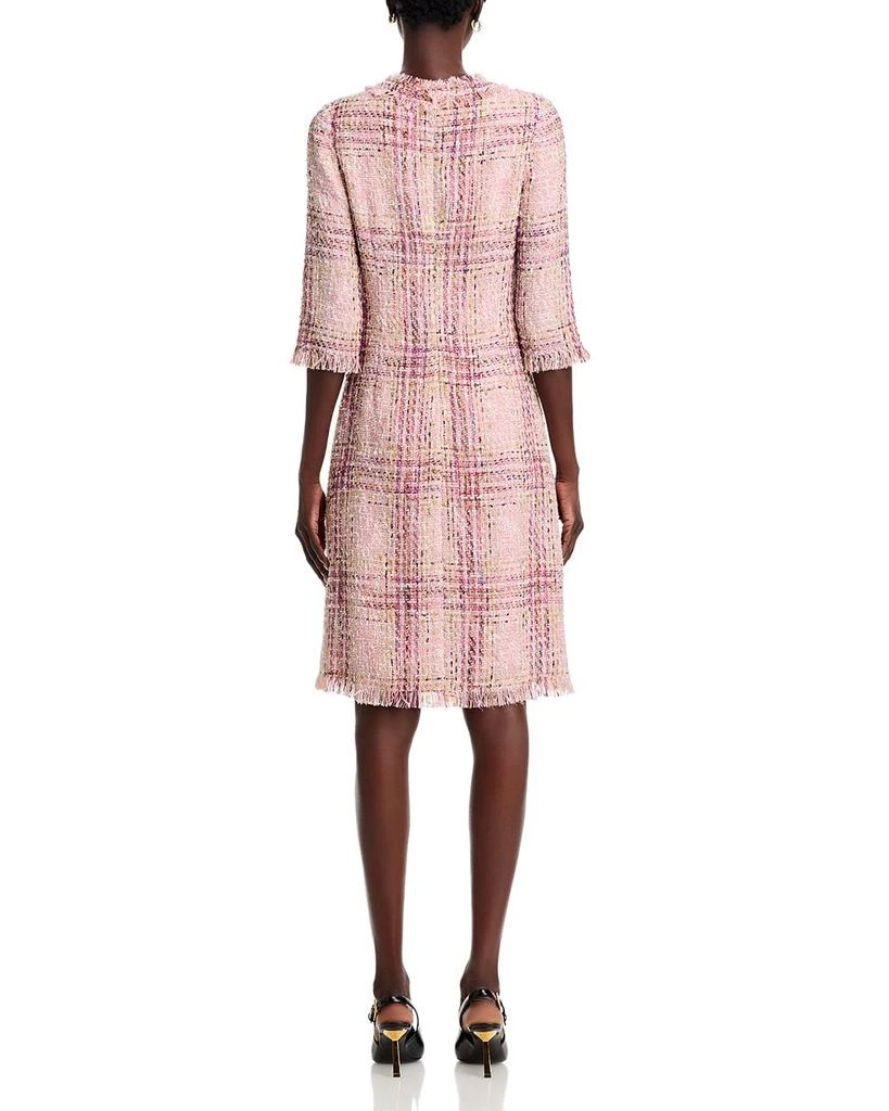 Teri Jon Plaid Pattern Tweed Dress 4