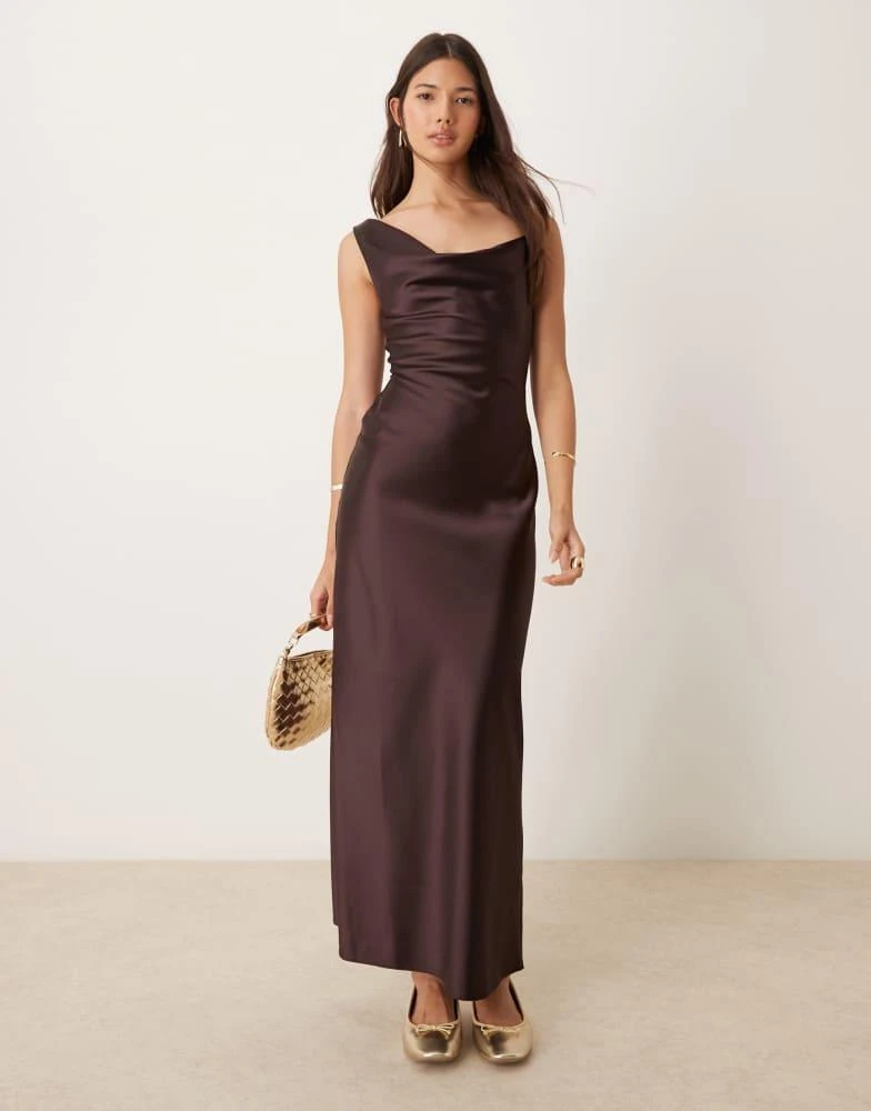 Miss Selfridge Miss Selfridge cowl neck satin midi slip dress 1