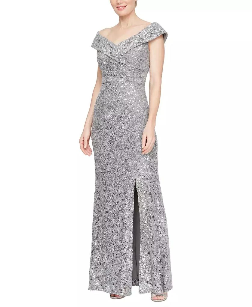 Alex Evenings Women's Sequined Lace Off-The-Shoulder Gown - Dresses &  Skirts - Compare Prices from 5+ Stores - Free Shipping - BeyondStyle
