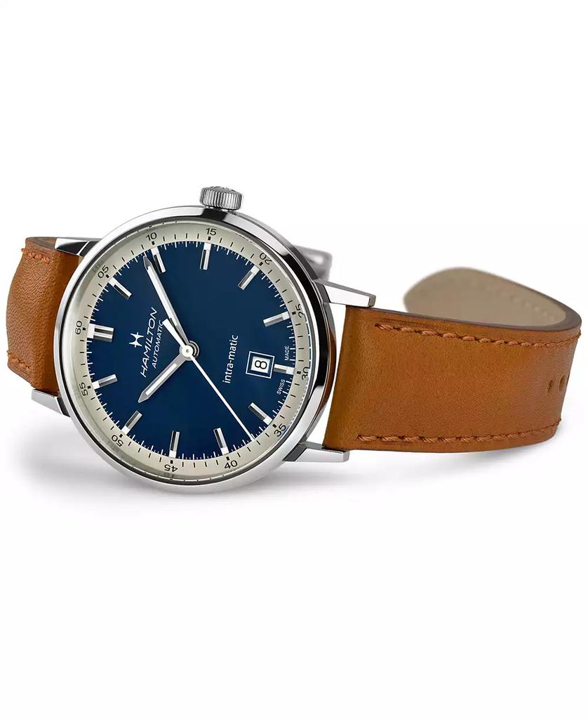 Hamilton Men's Swiss Automatic Intra-Matic Brown Leather Strap Watch 40mm