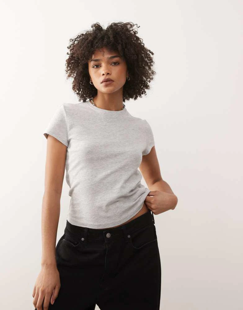 Weekday Weekday 90s baby tee in grey melange