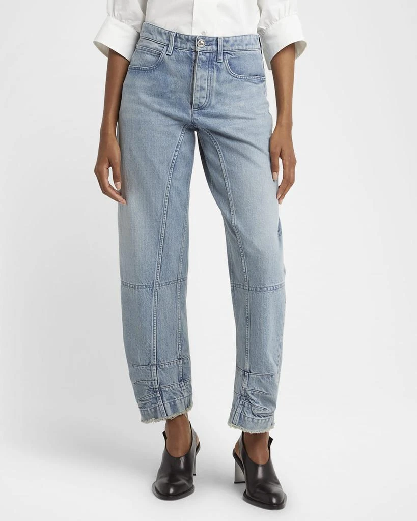 Jil Sander Acid-Wash Denim Barrel-Leg Ankle Trousers 4