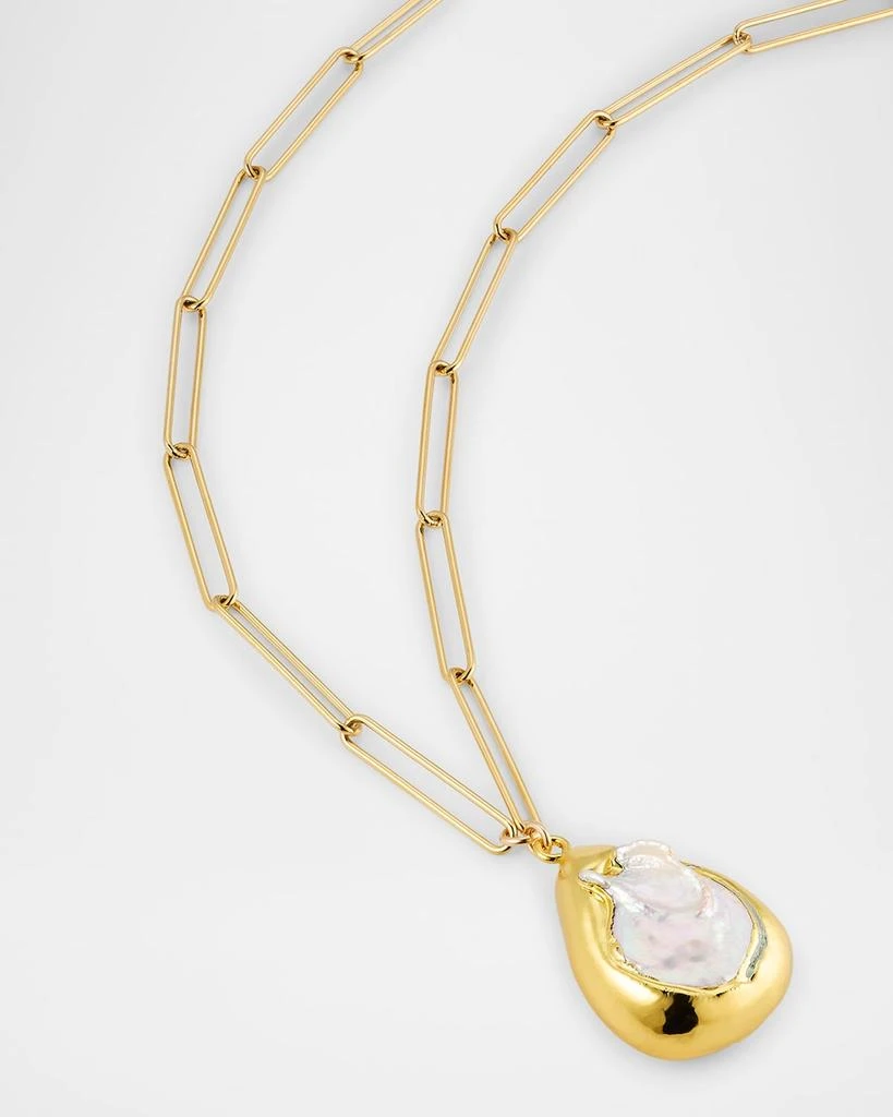 Devon Leigh Bezel-Set Freshwater Pearl Pendant Necklace 3