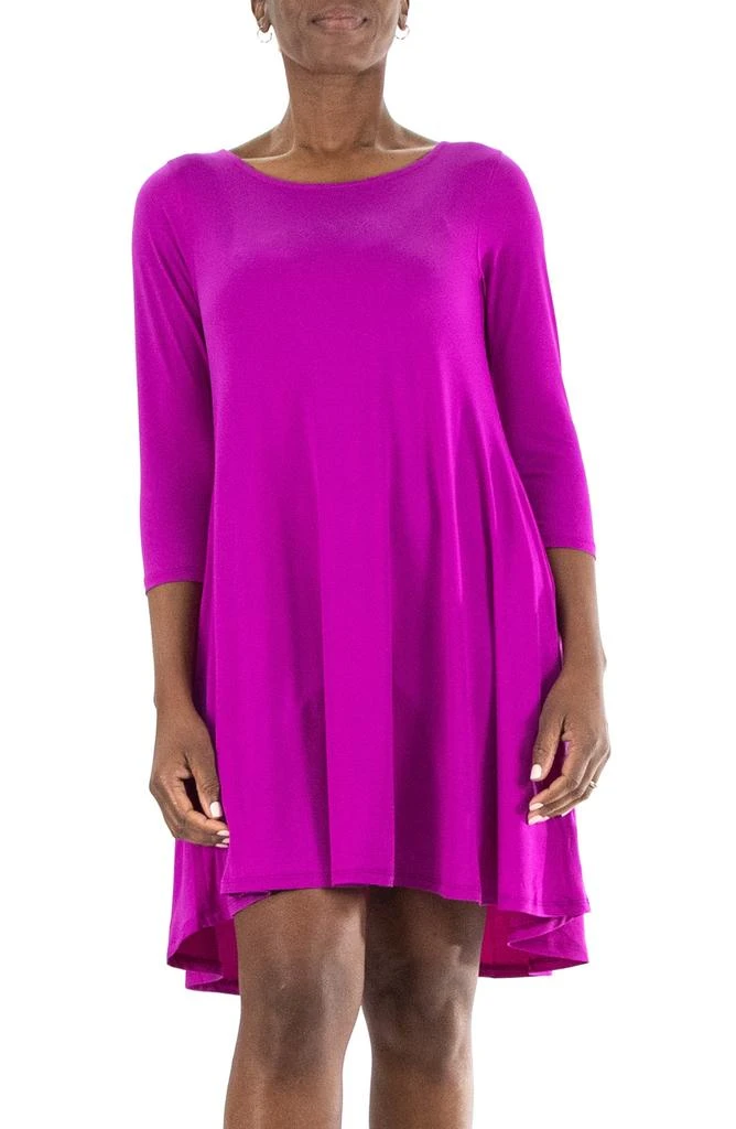 Nina Leonard Three-Quarter Sleeve Stretch Knit Trapeze Dress 1