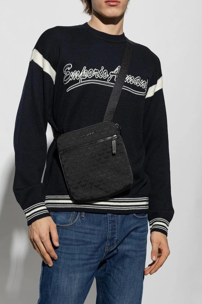Emporio Armani Emporio Armani All-Over Jacquard Eagle Flat Shoulder Bag 2