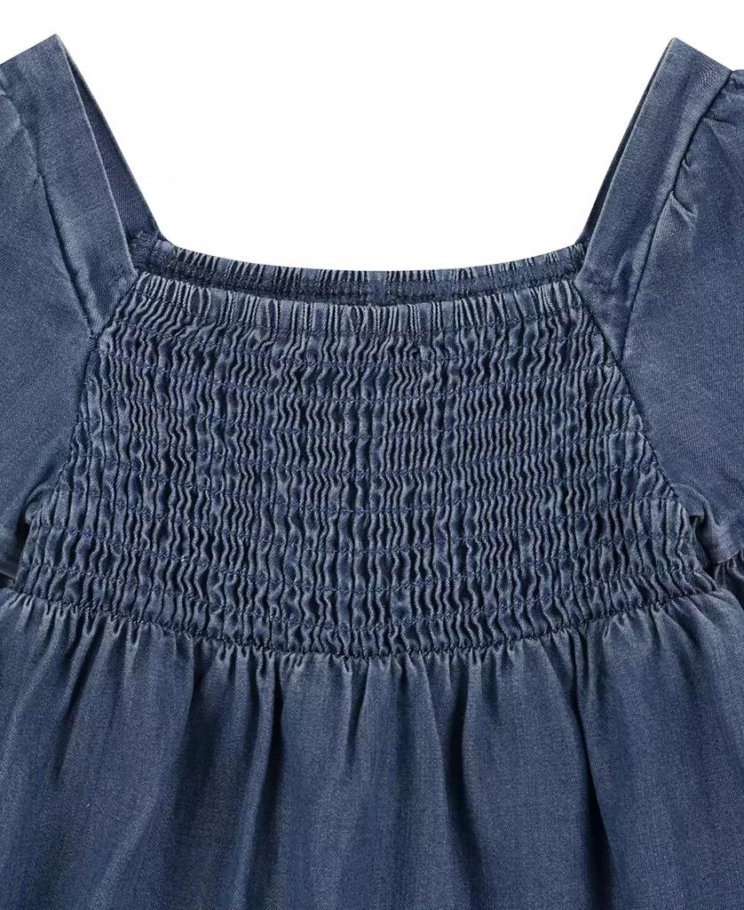 Levi's Baby Girls Long Sleeve Smocked Bodice Dress with Diaper Cover, 2-Piece Set 3
