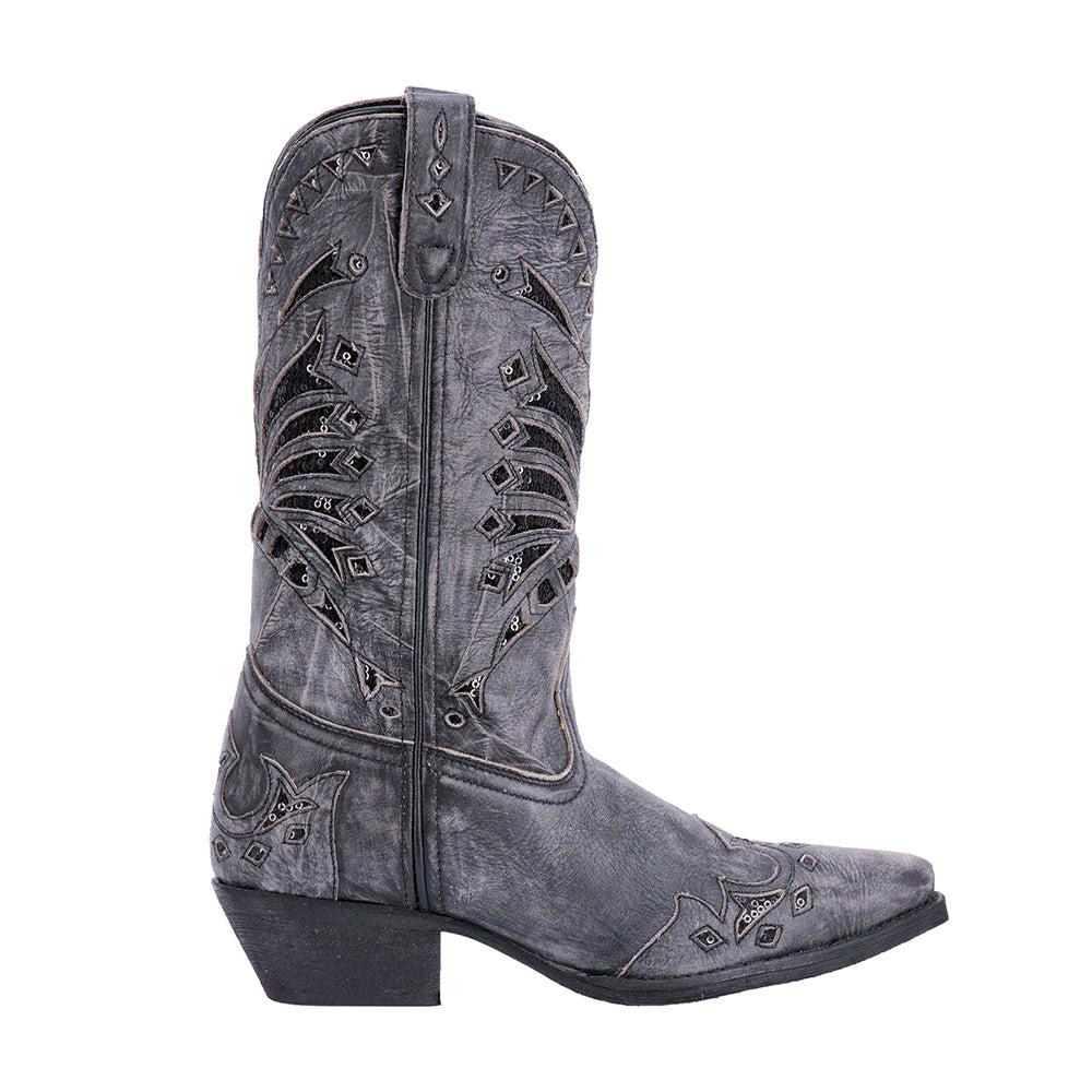 Laredo Stevie Tooled-Inlay Snip Toe Cowboy Boots