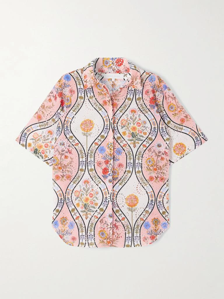 Borgo de Nor Akari 印花马德拉刺绣纯棉衬衫 1