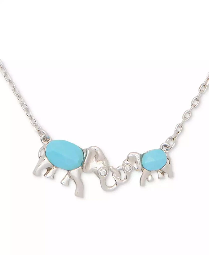 Kate Spade Silver-Tone Mama Elephant Stone Pendant Necklace, 16" + 3" extender 1