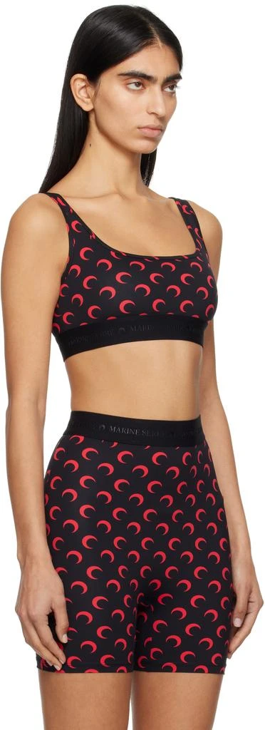 MARINE SERRE SSENSE Exclusive Black 
Red Moon Printed Jersey Sport Bra 2