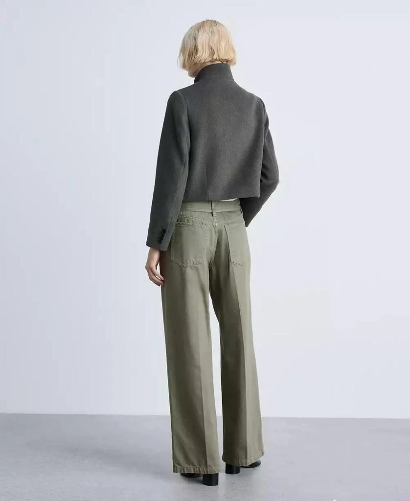 Mango Women's Belt Detail Wide Leg Jeans 5