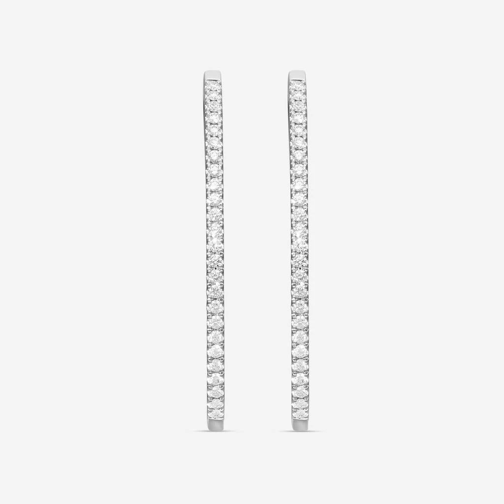 Mémoire Mémoire 18K White Gold Diamond Oval Hoop Earrings CHHO20945268W72000-copy 3
