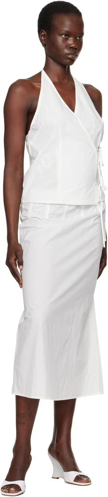 Deiji Studios White Drawcord Halter Top 4