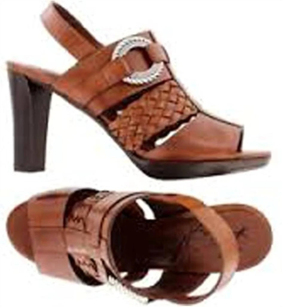 Brighton Venti Carmel Leather Open Toe Shoe 1