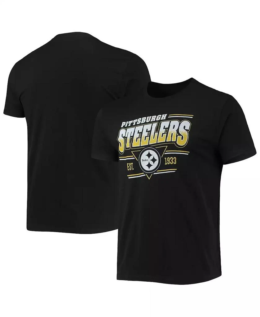 Junk Food Men's Black Pittsburgh Steelers Throwback T-shirt 1
