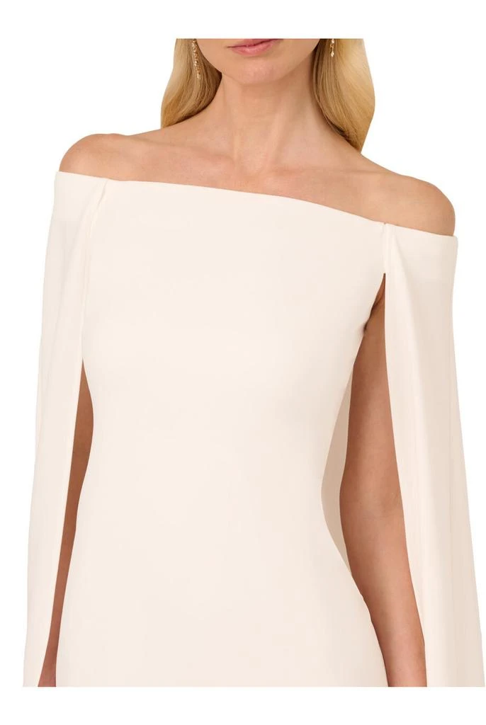 Adrianna Papell Off shoulder cape dress 3