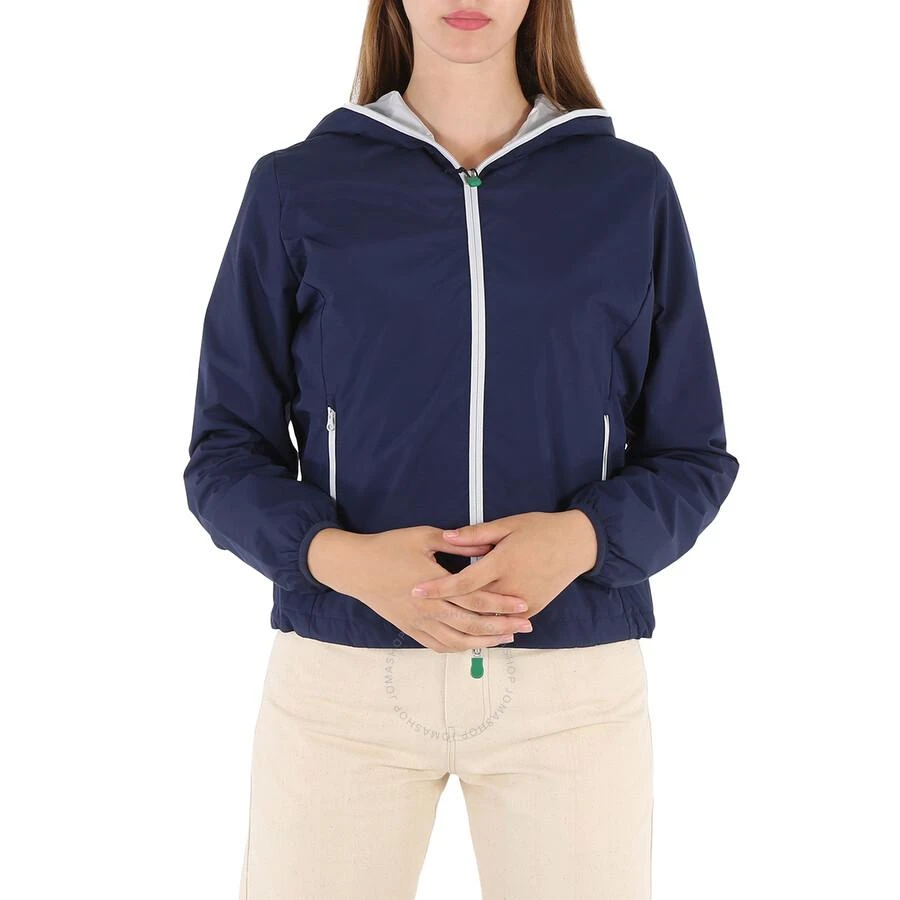 Save The Duck Stella Hooded Rain Jacket In Navy Blue 1