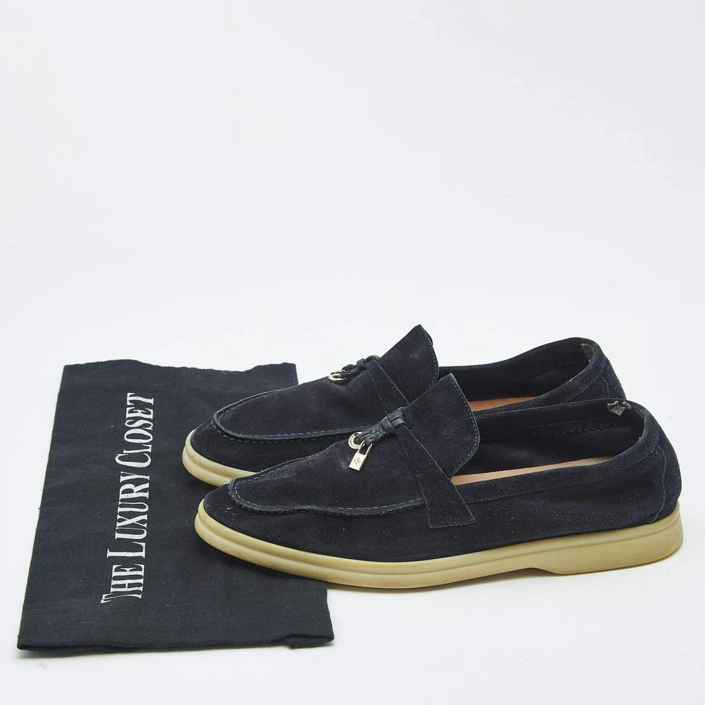 Loro Piana Loro Piana Navy Blue Suede Summer Charms Walk Loafers Size 39.5 10