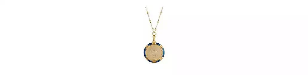 2028 Blue Enamel Crystal Round Zodiac Necklace 3