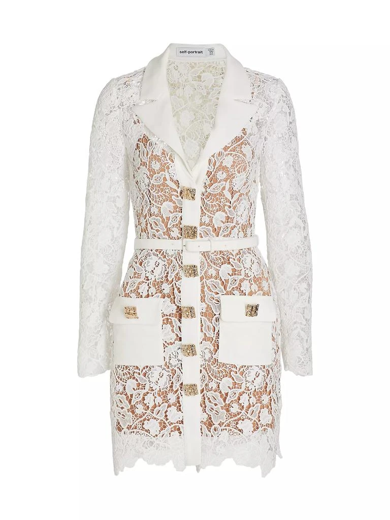 Self Portrait Magnolia Lace Button-Front Minidress 1