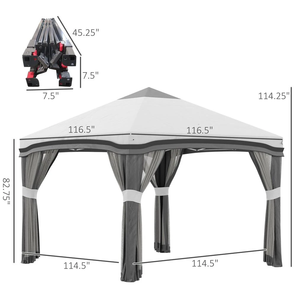 Streamdale Furniture Streamdale 10' x 10' Pop Up Canopy Tent with Netting 5