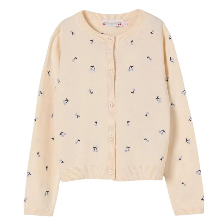 Bonpoint Bonpoint Iconic Cherry-Embroidered Cotton Cardigan