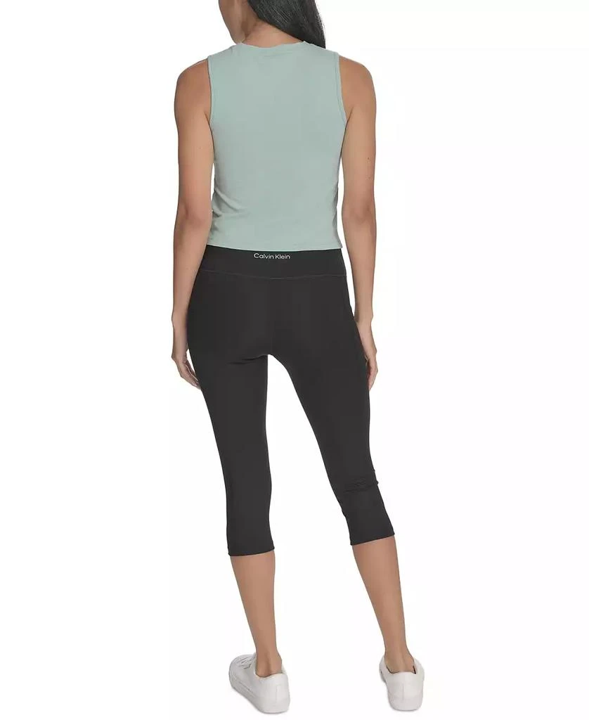 Calvin Klein Women's Ruched Crewneck Logo Tank Top 4