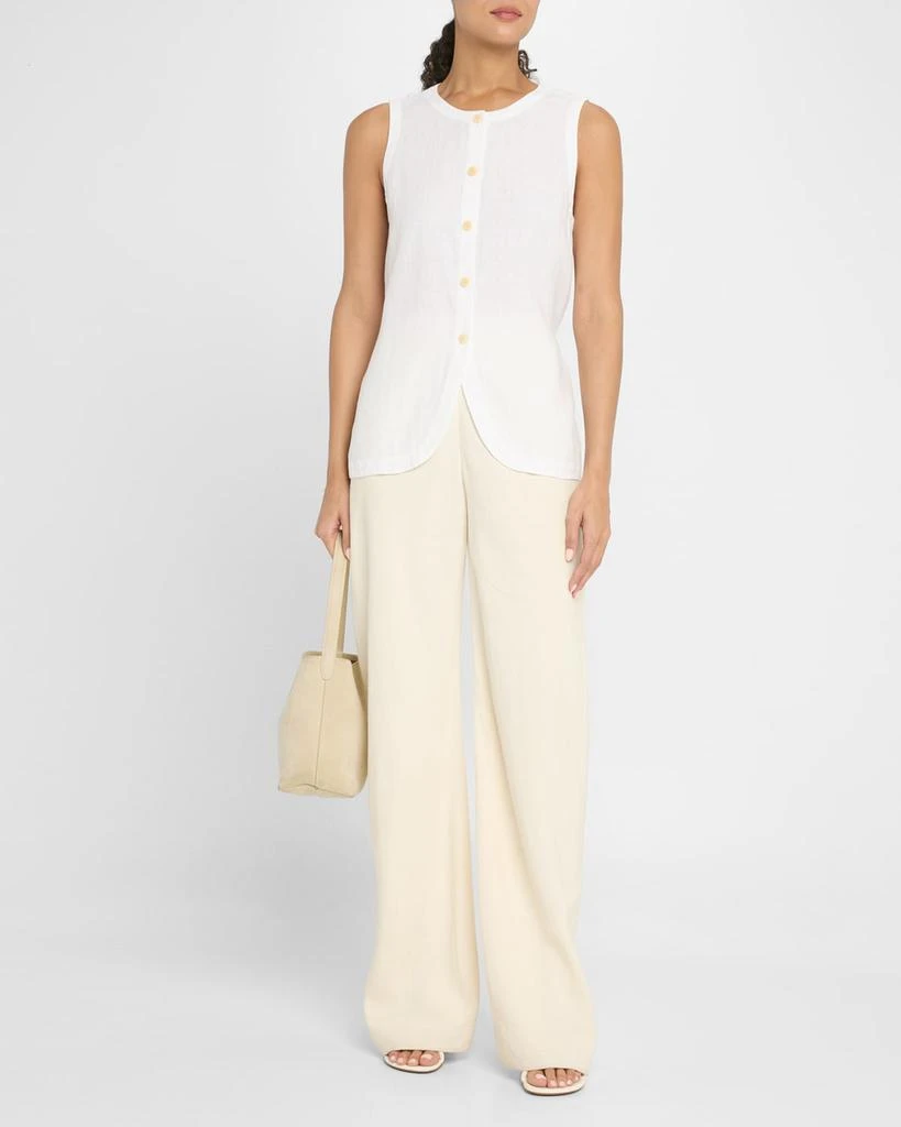 Eileen Fisher Button-Down Organic Linen Vest 2
